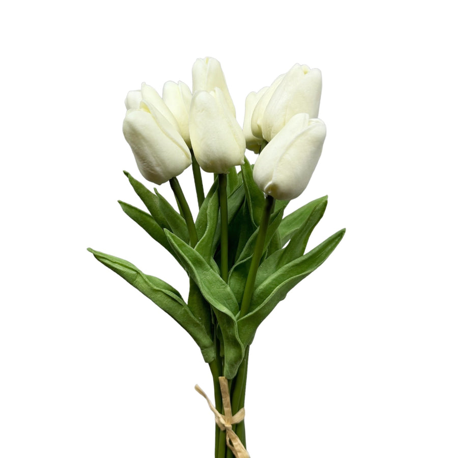 Forever Tulips in Cream, arranged in a vase