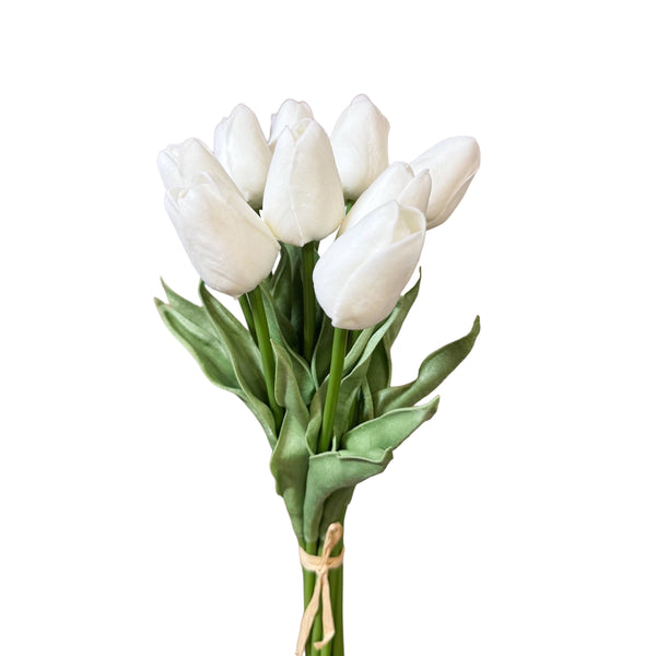 Forever Tulips, white real-touch tulip stems