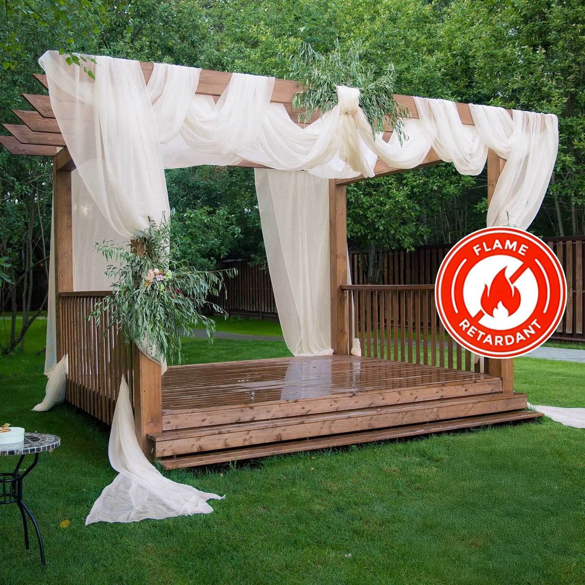 The Cloud Canopy ivory chiffon panel