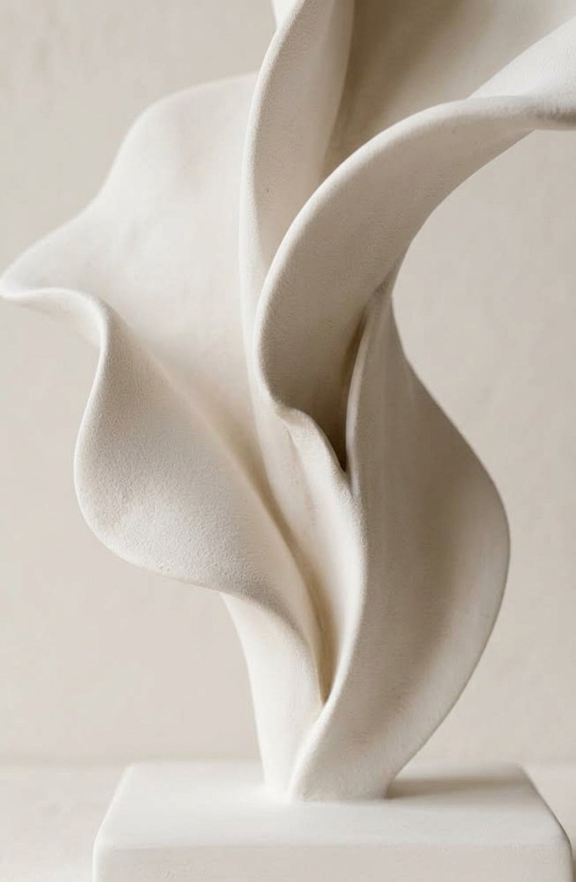 Macro detail of a single fold in L'Éclosion