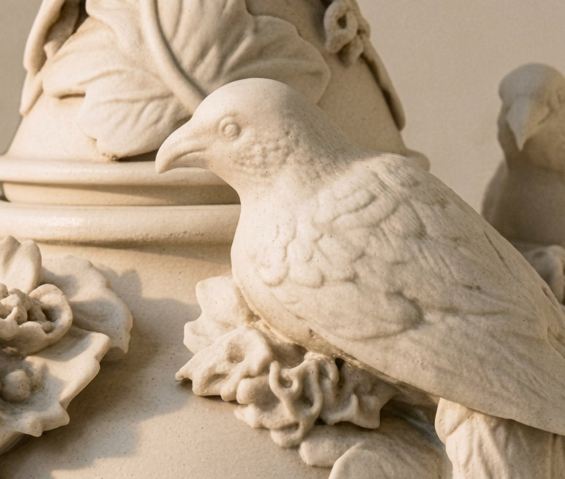 Detail of the birds nesting at the crown of La Couvée